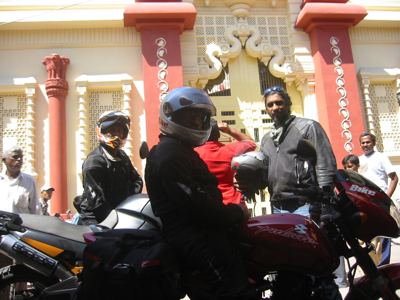 in front of Gandhi's house, Porbandar