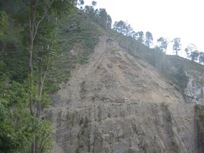 crossing a landslide