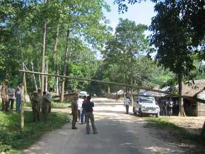 chai break by  police check post